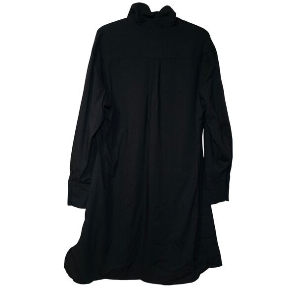 NWT Madewell Belted Mini Shirtdress in Large Black Minimalist Capsule Wardrobe - Picture 4 of 7